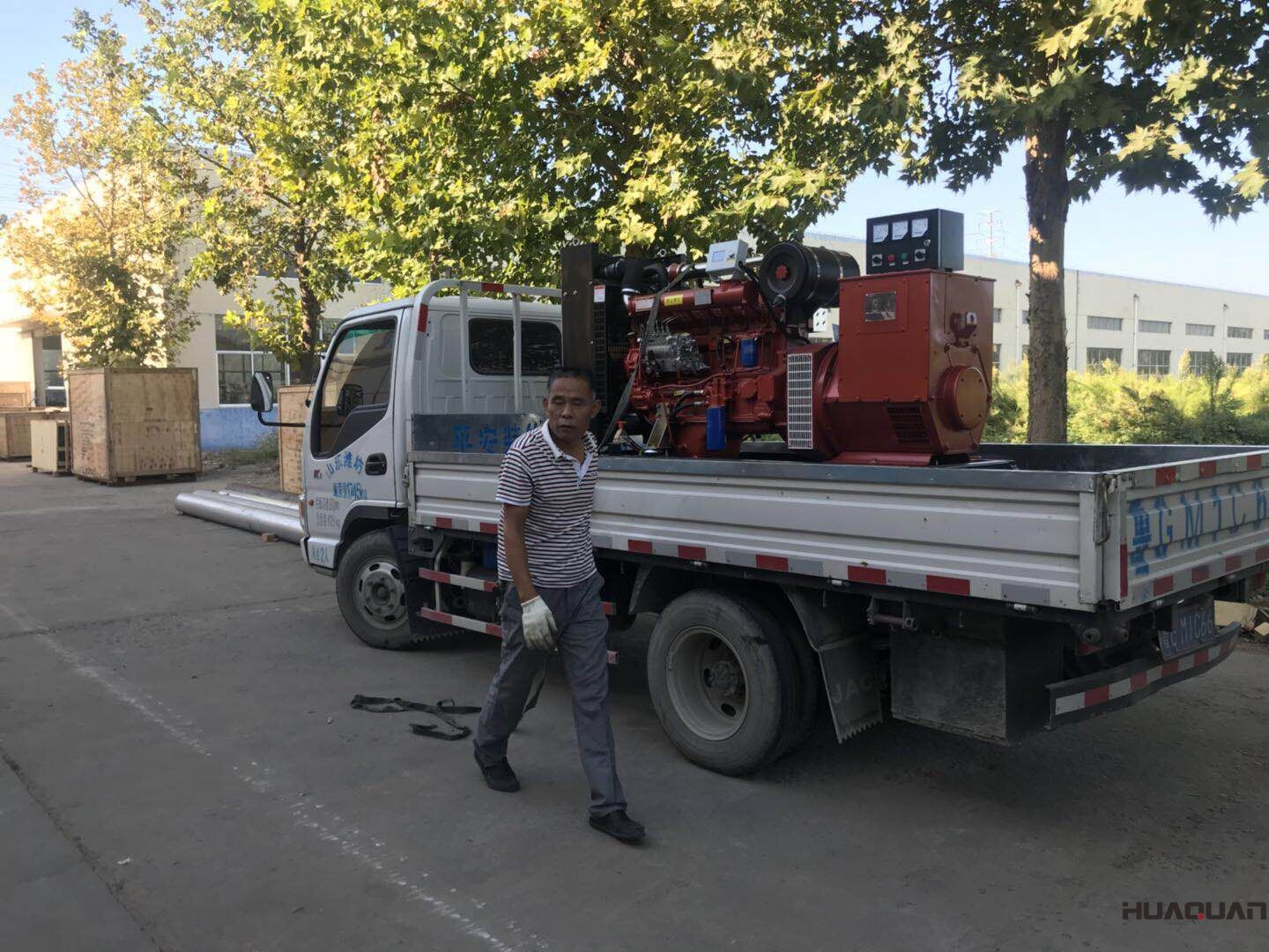 一臺120kw標配型柴油發電機組于9月1日發往山東
